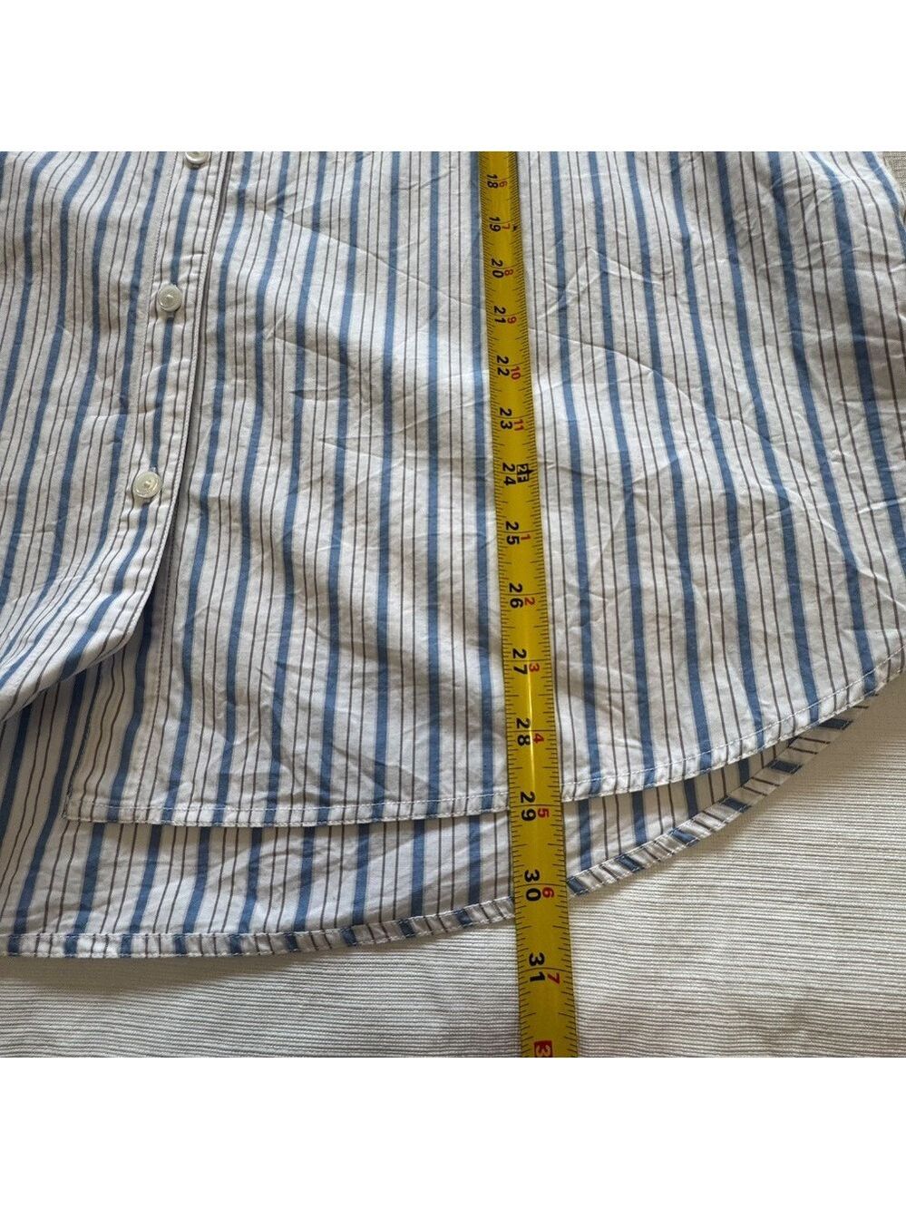 Babaton Oversized Blue and White Striped Button Down Shirt Small - Picture 8 of 10
